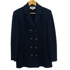 St. John By Marie Gray Santana Double Breast Blazer Pant Suit Set Black Size 10